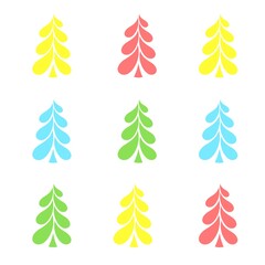 Obraz premium Simple Christmas tree on a white background 