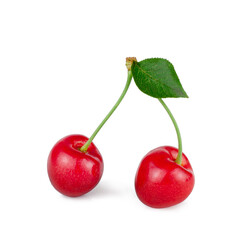 Sweet cherry fruits isolated on a white background