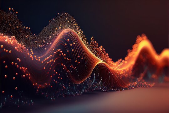 Digital technology background. Abstract background with a dynamic wave. 3d rendering