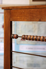 Old vintage wooden abacus, close-up