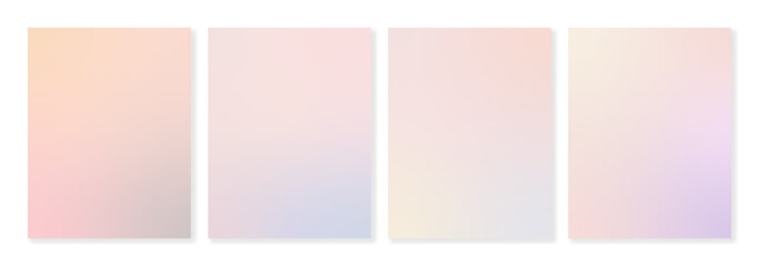 Set of gradient backgrounds in light pearl colors. For invitations, greeting cards, business cards, social media and other stylish projects. For web and print.
