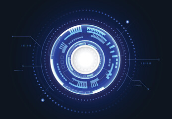 Abstract technology innovation communication concept digital blue design background. Vector illustration