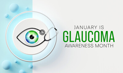 Glaucoma awareness month is observed every year in January, is a group of eye conditions that damage the optic nerve, the health of which is vital for good vision. 3D Render