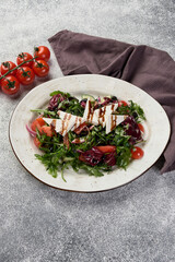 greek salad on menu light background