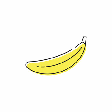 Banana, fruit icon illustration