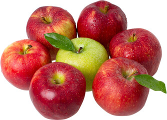 Red and green apples