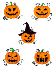 Vector illustration design halloween pumpkins