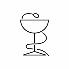 Pharmacy Concept with Bowl and Snake Icon