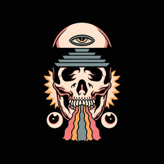 trippy time illustration vector design