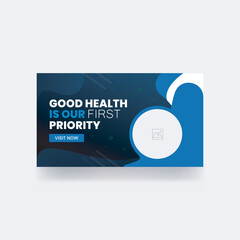 Obraz premium medical health youtube thumbnail design and hospital banner backgrounds template