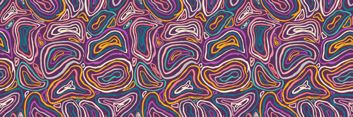 Obraz premium Grunge doodles pattern. Modern fabric design. Tribal ornament seamless pattern. Grunge ethnic background. Contemporary ornaments pattern. 80s, 90s clothes fabric. Boho hippie style.