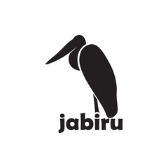 Jabiru animal silhouette logo design.