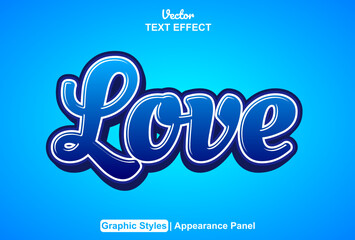 love text effect with graphic style and editable.