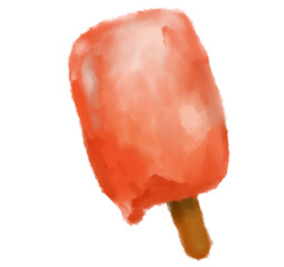 Frozen cold ice cream sweet summer dessert watercolor paitning refreshing illustration