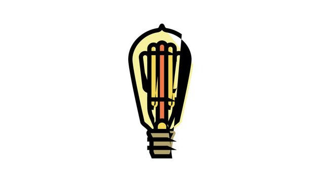 invention light bulb color icon animation