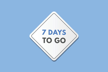 7 days to go countdown template. seven day Countdown left days banner design
