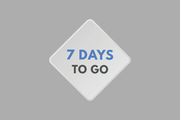 7 days to go countdown template. seven day Countdown left days banner design
