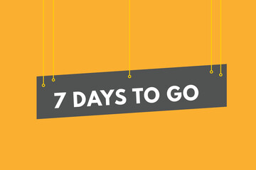 7 days to go countdown template. seven day Countdown left days banner design
