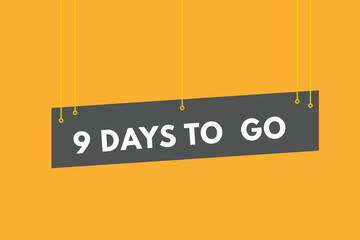 9 days to go countdown template. nine day Countdown left days banner design
