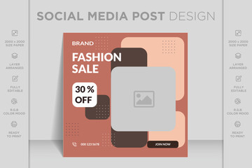 Instagram, Facebook and social media post web banner template for online fashion sale