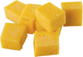 Cubes of Yellow Cheese - Isolated