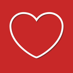 Heart on red background. Vector illustration
