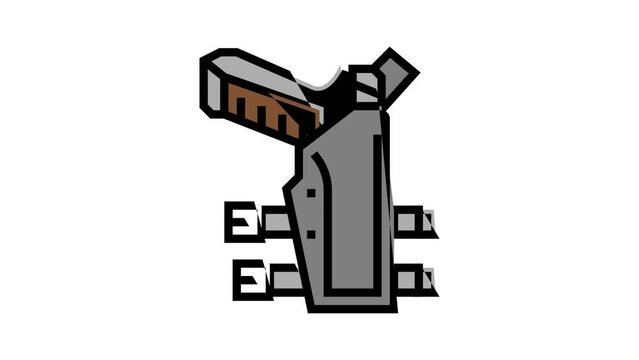 gun holster color icon animation