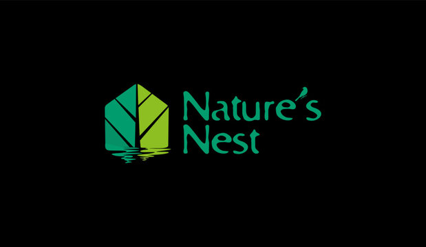 Eco green home Nature's Nest creative logotype