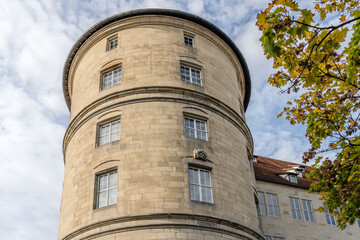 Fototapeta na wymiar round tower at Old Castle, Stuttgart