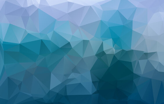 Winter blue triangles low poly grid abstract background. Geometric polygonal pattern