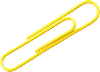 Yellow Paper Clip - Isolated