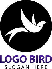 Web flying and silent blue bird logo, bird logo