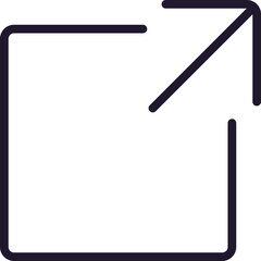 Simple sign and symbols for UI. Suitable for web sites, apps, internet stores. Editable stroke. Vector line icon of minimize