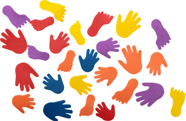 Colorful Felt Hands And Feet - Isolated