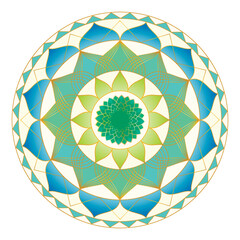 美しい曼荼羅模様、花と植物のイメージ