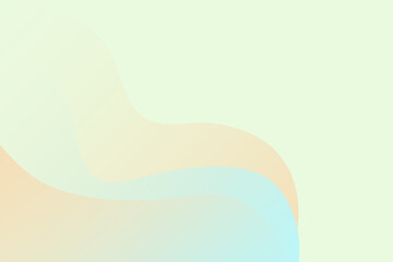 pastel green background with orange waves and blue background