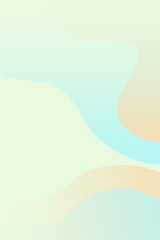 pastel green background with orange waves and blue background