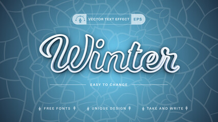 Winter Stroke - Editable Text Effect, Font Style