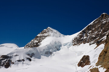 On the Jungfraujoch at the top of the Aletsch Glacier, Bernese Alps, Switzerland