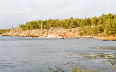 Landscape in the archipelago of Finland in autumn