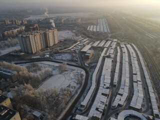 aerial view of the city