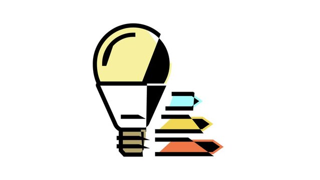 efficient light bulb color icon animation