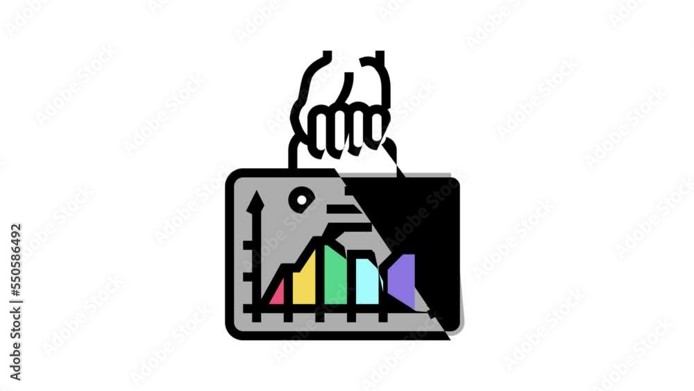 Poster strategy development color icon animation