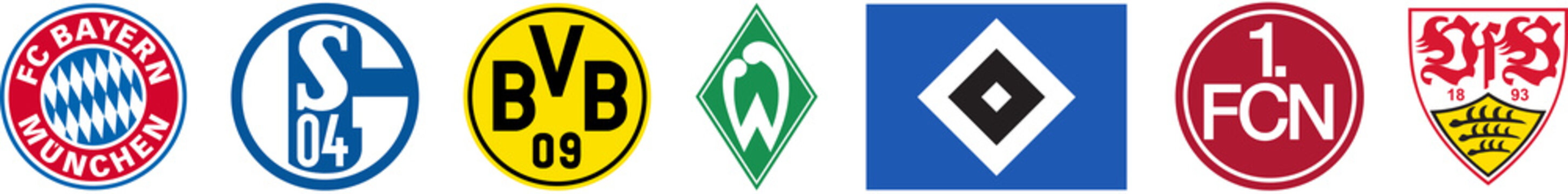 FC of Germany, Top-7, Bundesliga. Bayern Munich, Borussia Dortmund, FC Schalke 04, Werder Bremen, Hamburger Sport-Verein, N&uuml;rnberg Verein, Stuttgart. Kyiv, Ukraine - Dec 1, 2022