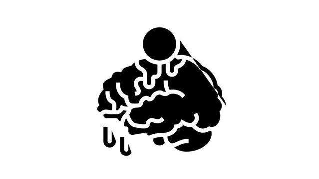 brain bleed stoppage line icon animation