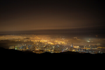 Cityscape at Night from Tai Mo Shan