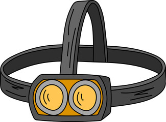 headlamp camping outdoor activity holiday journey clipart © swiitery