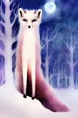AI-generated Image Of A Fox In The Snow On The Winter Solstice Night