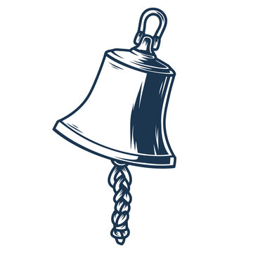 Ships bell vintage monochrome logotype