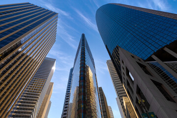 Fototapeta na wymiar USA, Panoramic San Francisco financial district skyline in city downtown.